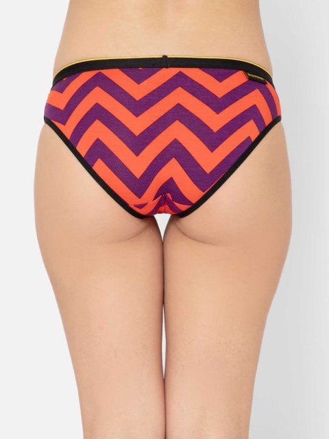 bummer Women Printed Micro Modal Chevron Mid Rise Bikini Brief BICH01S - Image 4