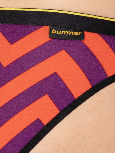 bummer Women Printed Micro Modal Chevron Mid Rise Bikini Brief BICH01S - Image 7