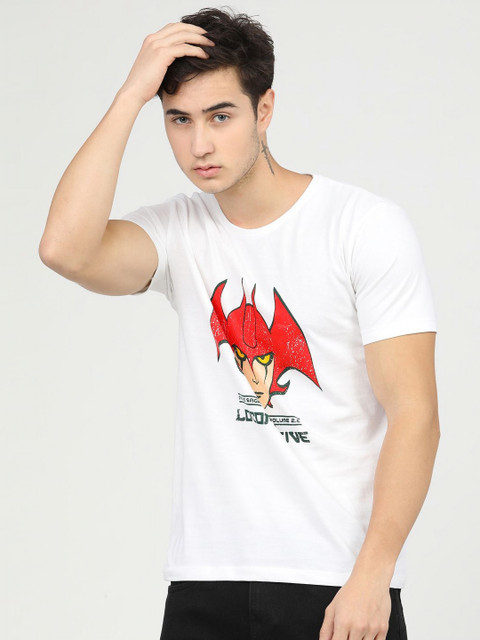 LOCOMOTIVE Men Graphic Printed Round Neck Cotton Slim Fit T-shirt