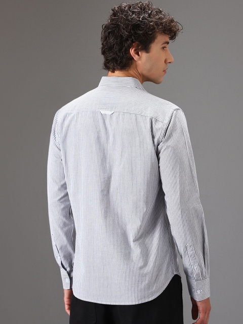 Banana Club Men Classic Slim Fit Pinstripes Opaque Striped Casual Shirt - Image 4
