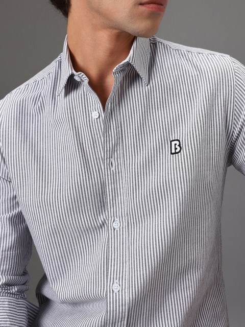 Banana Club Men Classic Slim Fit Pinstripes Opaque Striped Casual Shirt - Image 7