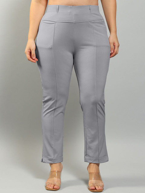 Plus Size Women Relaxed High-Rise Wrinkle Free Trousers