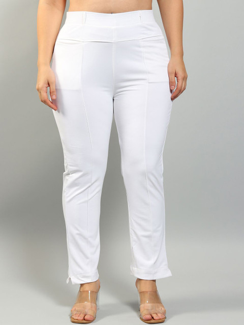 Plus Size Women Relaxed High-Rise Wrinkle Free Trousers