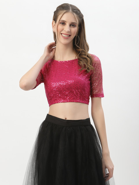 studio rasa Women Embroidered Crop Top