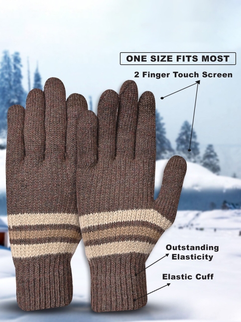 LOOM LEGACY Men Patterned Acrylic Winter Gloves - Image 4