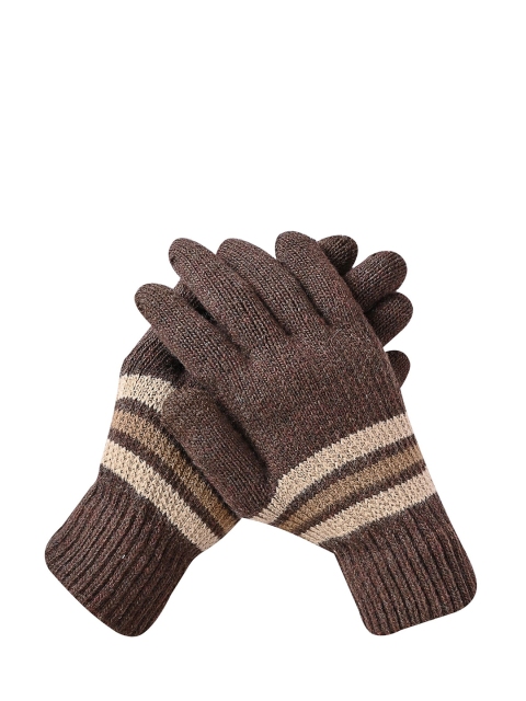 LOOM LEGACY Men Patterned Acrylic Winter Gloves - Image 2