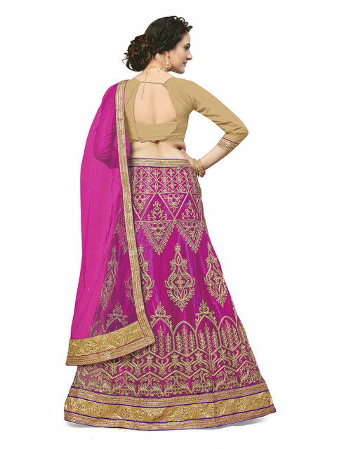 Maroosh Embroidered Thread Work Semi-Stitched Lehenga & Unstitched Blouse With Dupatta - Image 4