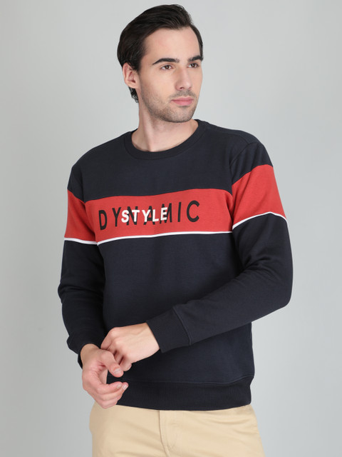 TQS Men Colourblocked Pullover Sweatshirt