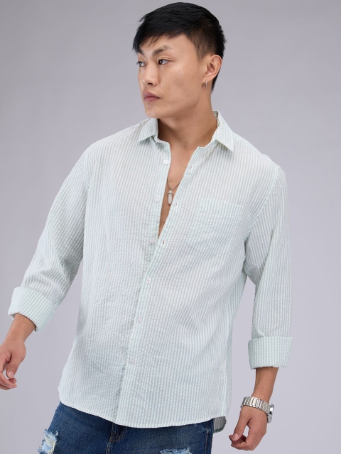 VASTRADO Men Classic Cutaway Collar Multi Striped Cotton Slim Fit Casual Shirt - Image 2
