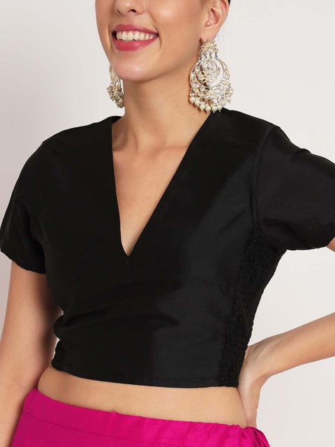 studio rasa Women Solid V-Neck Silk Blend Top - Image 6