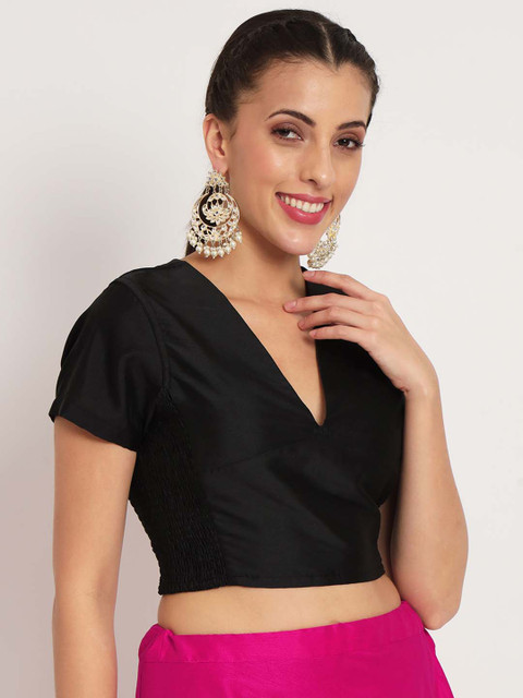 studio rasa Women Solid V-Neck Silk Blend Top - Image 2