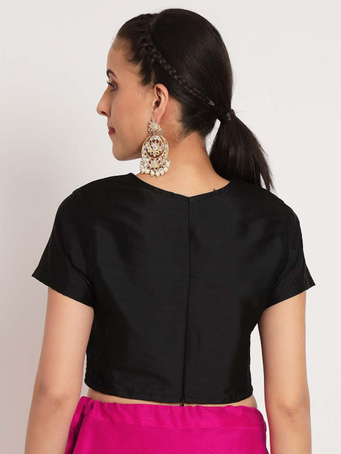 studio rasa Women Solid V-Neck Silk Blend Top - Image 4