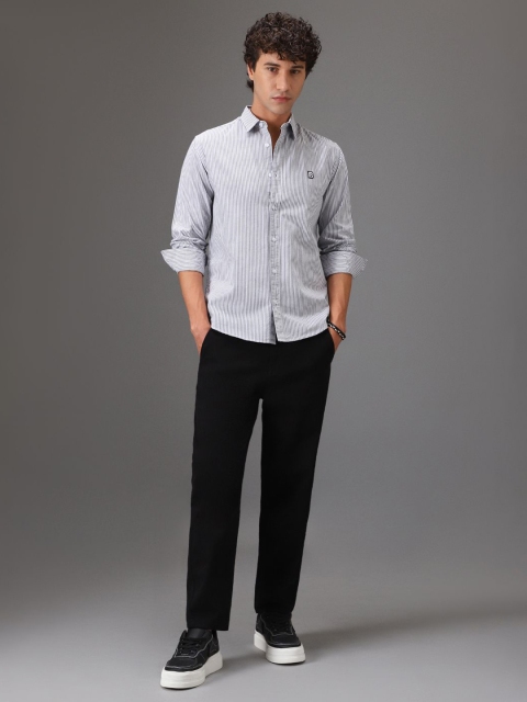 Banana Club Men Classic Slim Fit Pinstripes Opaque Striped Casual Shirt - Image 5