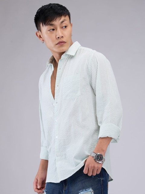 VASTRADO Men Classic Cutaway Collar Multi Striped Cotton Slim Fit Casual Shirt - Image 4