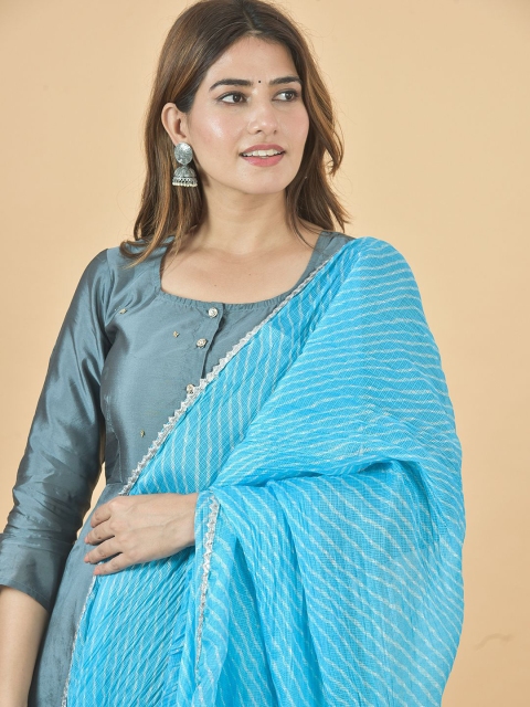 LA FEMINAE Leheriya Printed Kota Doriya Cotton Dupatta - Image 2