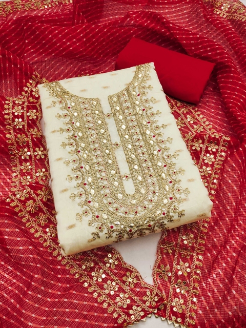 KALINI Women Embroidered Unstitched Dress Material