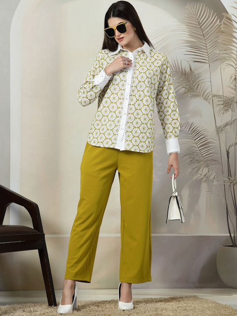 plusS Pure Cotton Shirt With Trousers Co-Ords