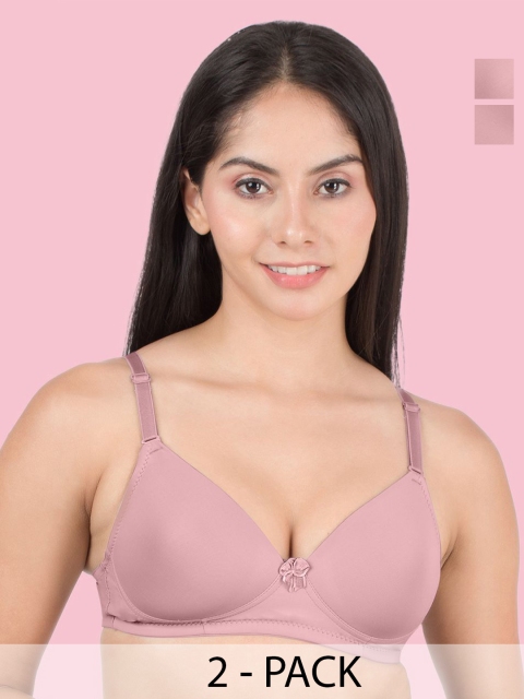 DressBerry Pack of 2 Full Coverage Lightly Padded Bra
