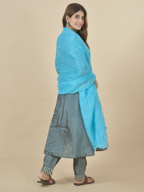 LA FEMINAE Leheriya Printed Kota Doriya Cotton Dupatta - Image 4