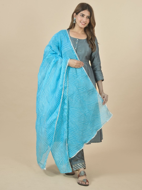 LA FEMINAE Leheriya Printed Kota Doriya Cotton Dupatta - Image 3