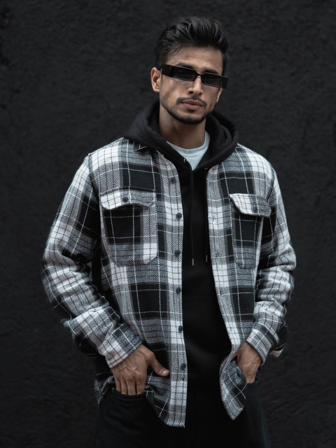 Powerlook Men Spread Collar Tartan Checked Casual Shirt - Image 6
