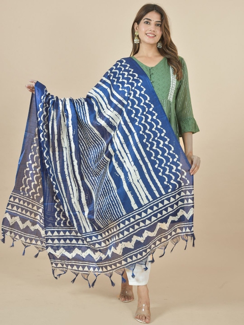 LA FEMINAE Geometric Printed Tasselled Dupatta