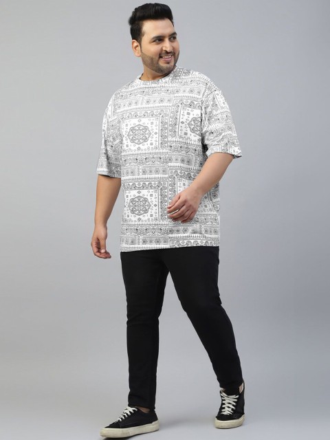 VEIRDO Men Paisley Printed Round Neck Pure Cotton Oversized Plus Size T-shirt - Image 6