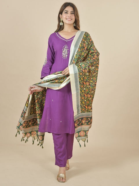 LA FEMINAE Floral Printed Kalamkari Dupatta - Image 5