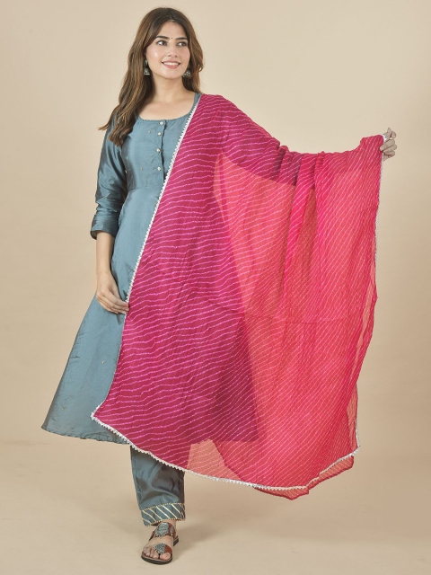 LA FEMINAE Leheriya Printed Kota Doriya Pure Cotton Dupatta
