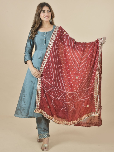 LA FEMINAE Bandhani Printed Dupatta With Gotta Patti