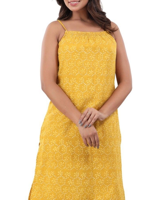 Cloth Bites Ethnic Motifs Printed Shoulder Straps Pure Cotton Straight Kurta with Sharara - Image 3