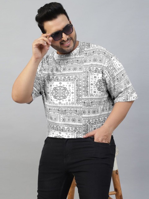VEIRDO Men Paisley Printed Round Neck Pure Cotton Oversized Plus Size T-shirt - Image 7