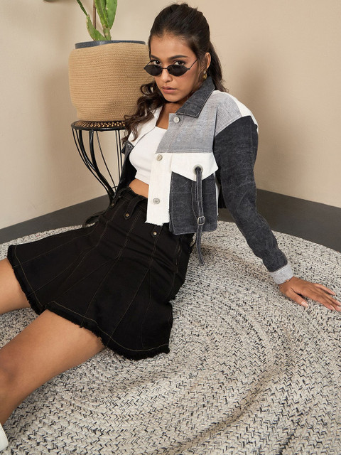 StyleStone Women Denim A-Line Mini Skirt - Image 4
