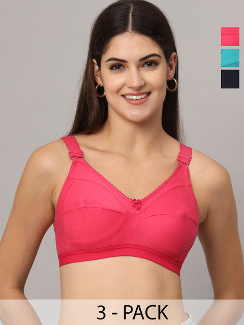Boleem Pack Of 3 Full Coverage Non Padded Everyday Bra