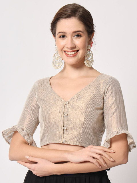 studio rasa Shimmer Stripe Saree Blouse