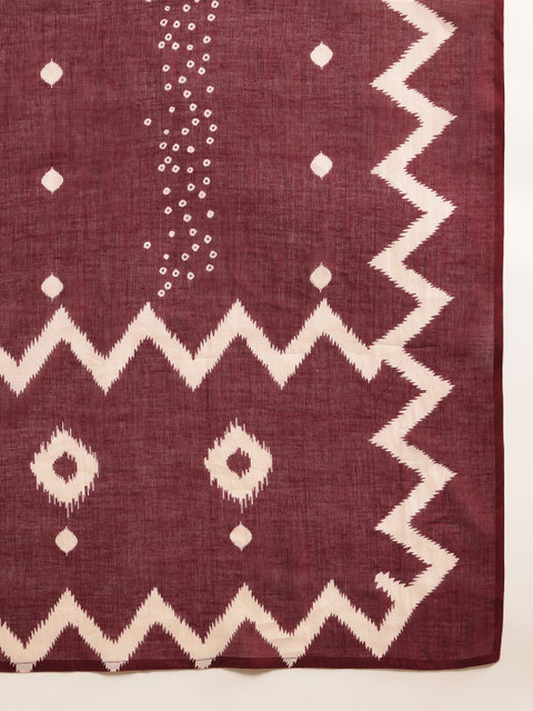 Anouk Women Printed Regular Pure Cotton Kurta With Trousers & Dupatta - Image 4