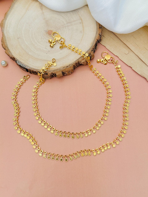 ABDESIGNS Set Of 2 Gold-Plated Anklet