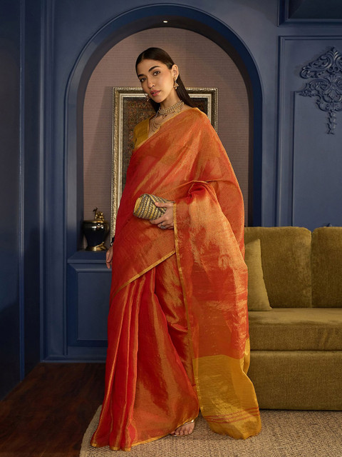 Sangria Woven Design Banarasi Saree With Blouse Piece - Image 4