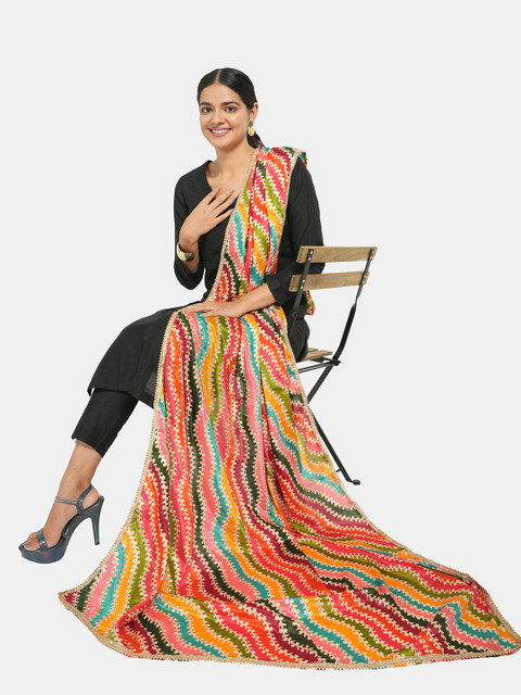 HELLA FASHIONS Printed Leheriya Dupatta