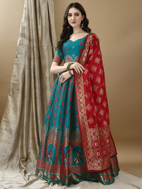 SWAMI STUDIO Ready to Wear Lehenga & Unstitched Blouse With Dupatta