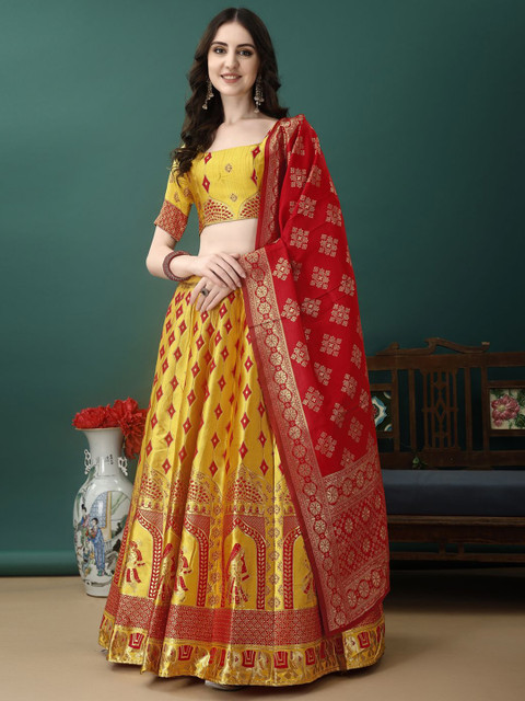 SWAMI STUDIO Ready to Wear Lehenga & Unstitched Blouse With Dupatta - Image 2