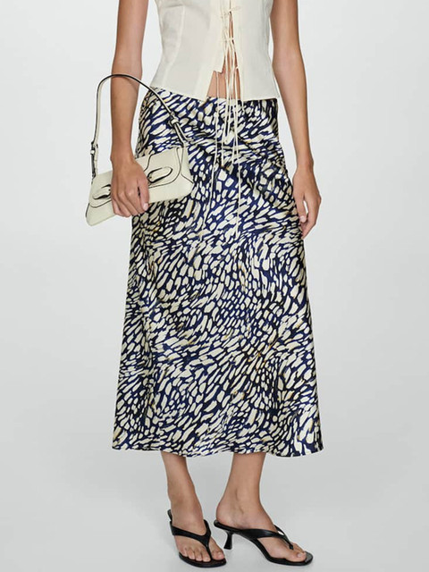 Home niche-market02 37 MANGO Animal Print Satin A-Line Midi Skirt