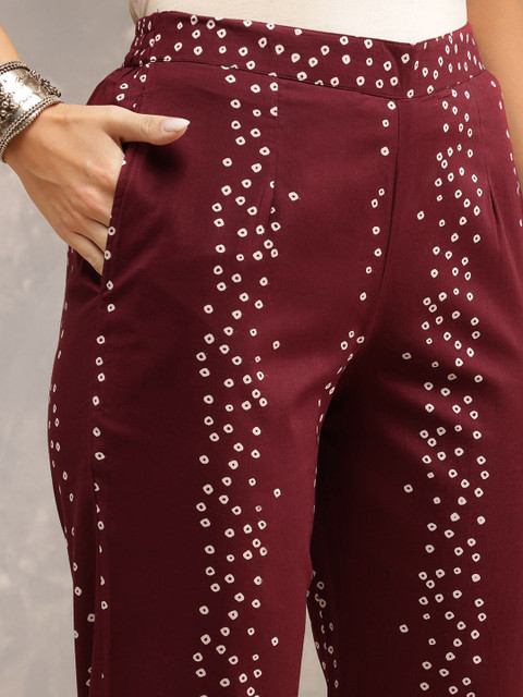 Anouk Women Printed Regular Pure Cotton Kurta With Trousers & Dupatta - Image 3