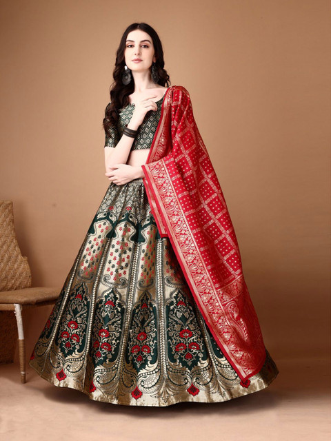 SWAMI STUDIO Ready to Wear Lehenga & Unstitched Blouse With Dupatta