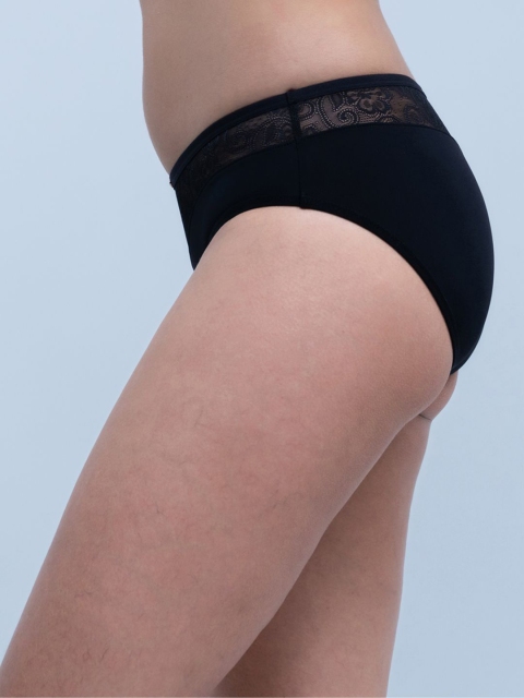 Soie Women Mid Rise Basic Briefs CP-1132BLACK - Image 3