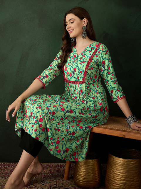 Sangria Printed A-Line Kurtas