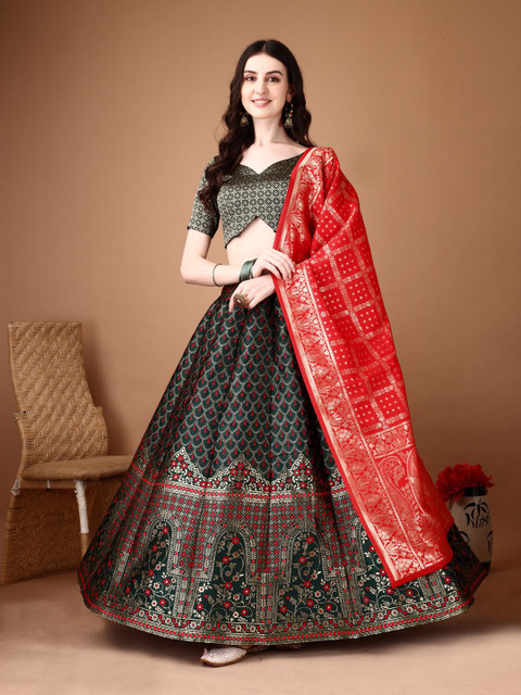 SWAMI STUDIO Ready to Wear Lehenga & Unstitched Blouse With Dupatta