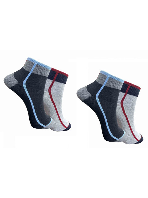 HRX by Hrithik Roshan Adults Pack Of 4 Striped Ankle Length Socks