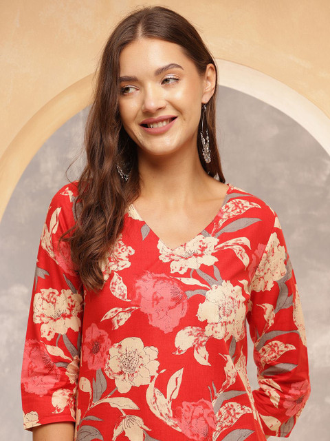 Anouk Rustic Women Printed Thread Work Kurta - Image 7