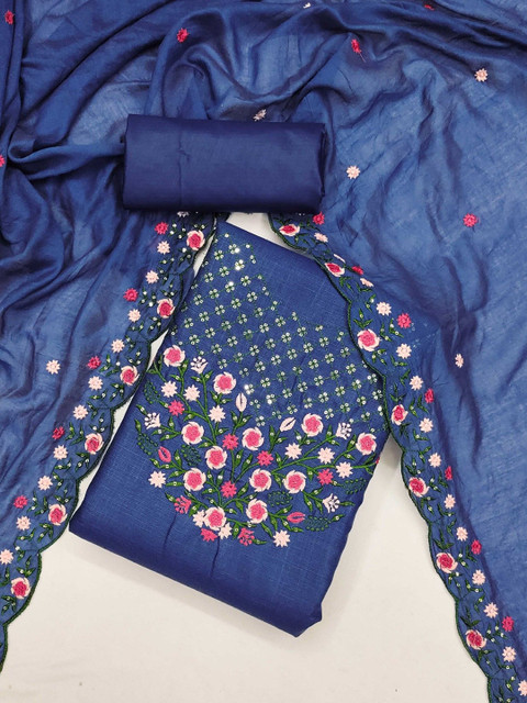 Mitera Women Embroidered Unstitched Dress Material